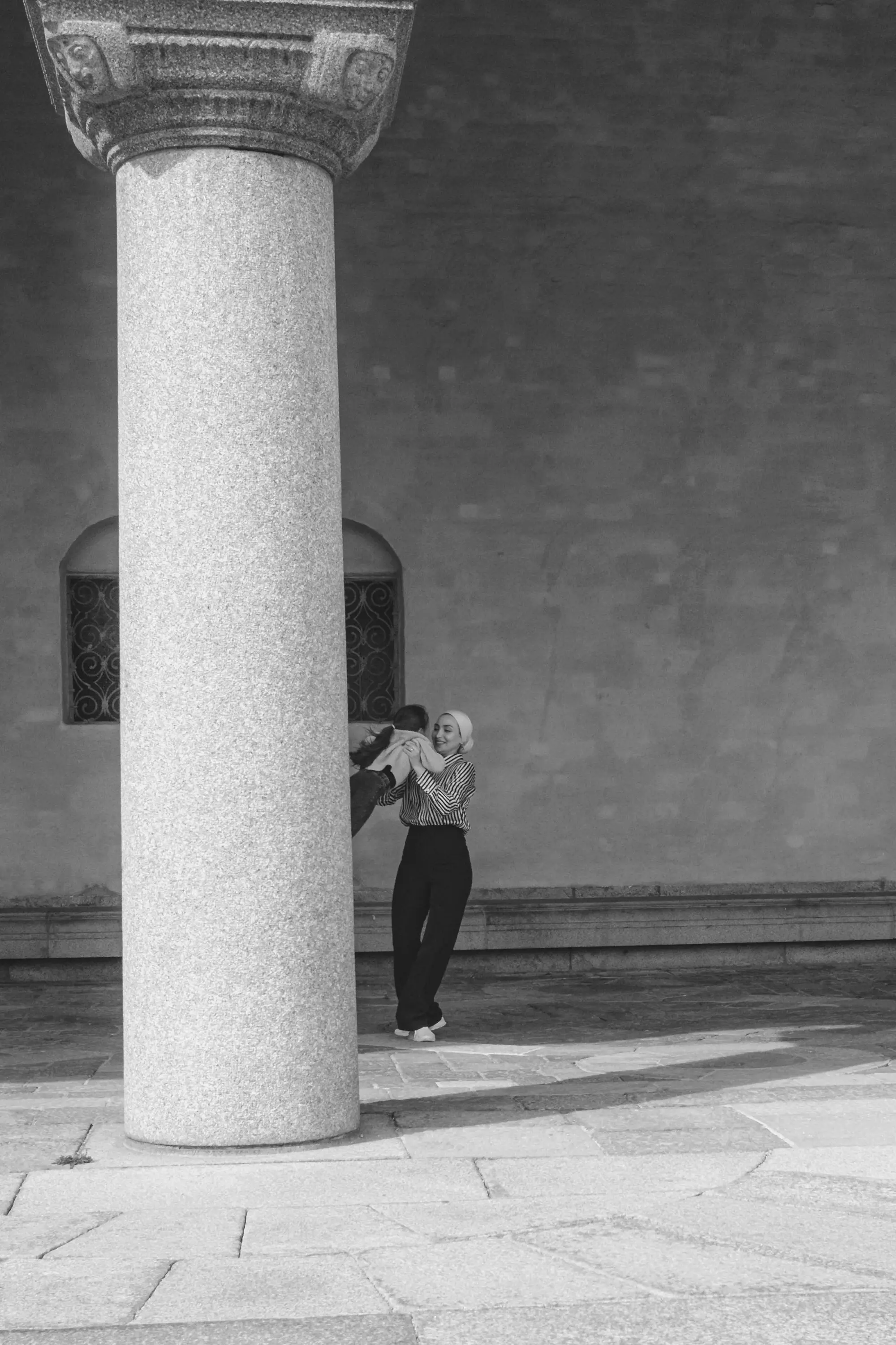 A mother playing with her child